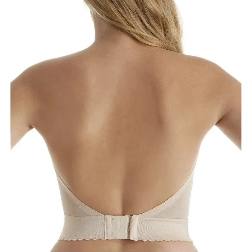 NEW! Size 34D Carnival 206 Women Low Plunge Longline Wedding Prom Bra Ivory $65!
